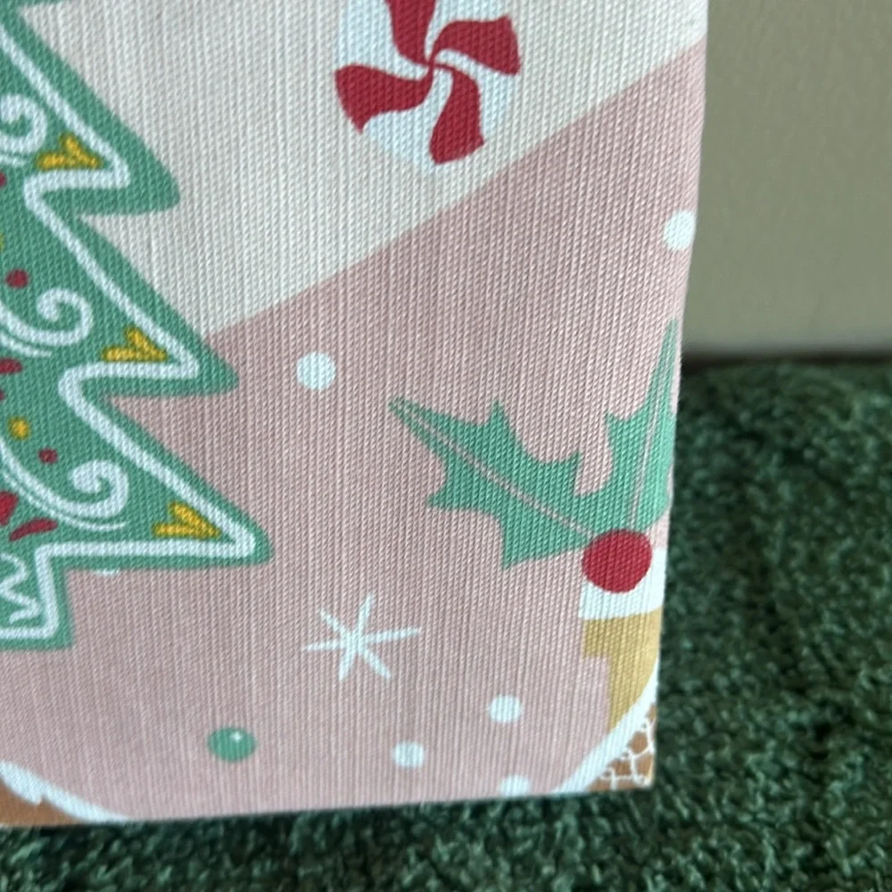COPY - Twilight Town cotton Fabric Shower Curtain Pink Gingerbread House NEW